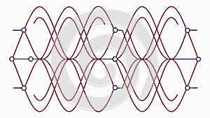 Abstract Intersecting Ovals Geometric Pattern, vector design Generative AI