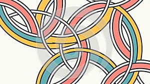 Abstract intertwined circles pattern, connection design element illustration vector design Generative AI