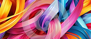 Abstract Intertwined Colorful Ribbons