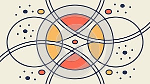 Abstract Intertwined Geometric & Organic Shapes Pattern, vector design Generative AI