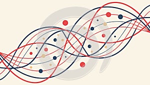 Abstract Intertwined Lines with Dots, Connection, vector design Generative AI