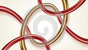 Abstract Intertwined Metallic Rings on a Light Background