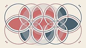 Abstract Intertwined Oval Geometric Pattern Vector, vector design Generative AI