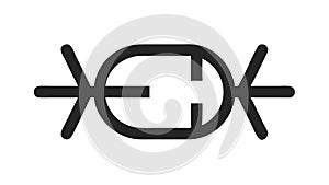 Abstract intertwined shape design element icon , vector design Generative AI