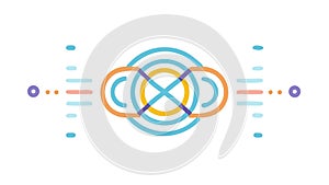 Abstract Intertwined System, Complex Connection and Integration, vector design Generative AI