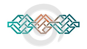 Abstract Interwoven Angular Geometric Pattern, vector design Generative AI