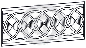 Abstract Interwoven Circular Pattern, vector design Generative AI