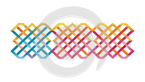 Abstract Interwoven Colorful Grid Pattern, vector design Generative AI