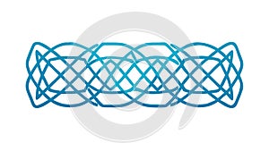 Abstract Interwoven Geometric Blue Lines Pattern, vector design Generative AI