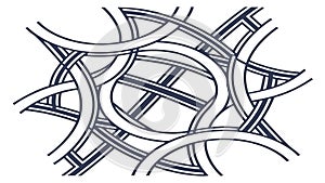 Abstract Interwoven Geometric Line Pattern, vector design Generative AI