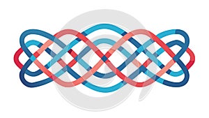 Abstract Interwoven Geometric Line Pattern, vector design Generative AI