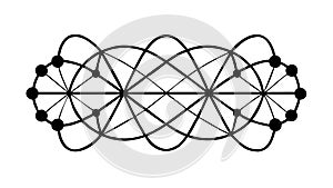 Abstract Interwoven Network Icon - Connection, Complexity Digital Systems, vector design Generative AI