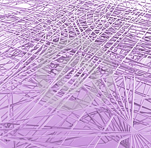 Abstract intricately intertwined multi-layer fine wire lattice.