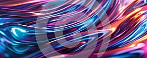 Abstract iridescent background design, 3d render, featuring a dynamic array of swirling lines and