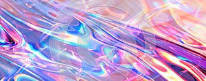 abstract iridescent background of holographic foil with some smooth lines in it