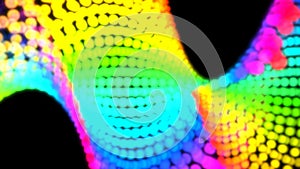 Abstract iridescent rainbow binary digital plexus DNA molecule structure