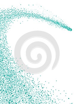 Abstract Isolated Turquois Falling Vector Star Silhouette - Shooting Star with Particle Star Trail