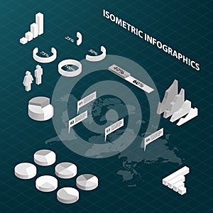 Abstract Isometric Business Infographics