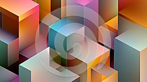 Abstract Isometric Cube Block Pattern Background