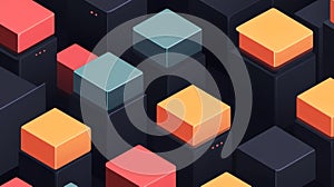 Abstract Isometric Cube Pattern Background