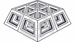 Abstract Isometric Cube Structure Pattern Vector, Geometry, vector design Generative AI