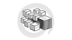 Abstract Isometric Cubes Pattern on White