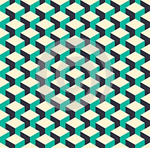 Abstract isometric 3d retro cube pattern background