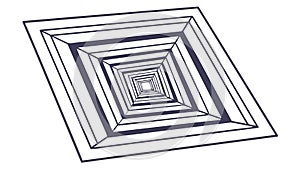 Abstract Isometric Optical Illusion: Concentric Squares, vector design Generative AI