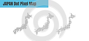 Abstract Japan Map with Dot Pixel Spot Modern Concept Design Isolated on White Background Vector illustration