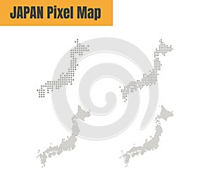 Abstract Japan Map with Dot Pixel Spot Modern Concept Design Isolated on White Background Vector illustration