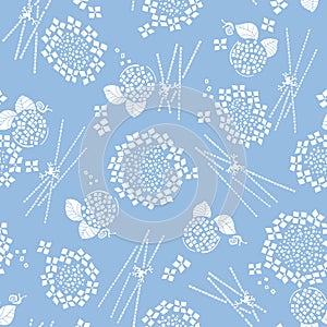 Abstract Japanese style hydrangea pattern,