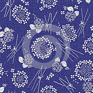 Abstract Japanese style hydrangea pattern,