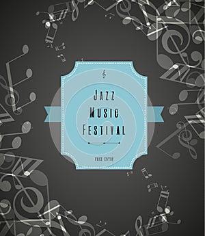 Abstract jazz music festival advertising poster template.