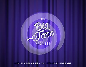 Abstract jazz music festival advertising poster template with th