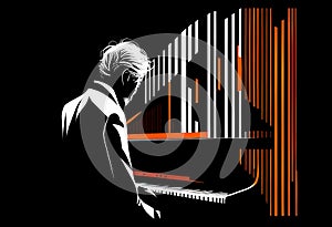 Abstract jazz musician by Generative AI