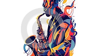 Abstract jazz musician by Generative AI