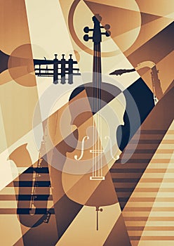 Abstract Jazz poster, music background