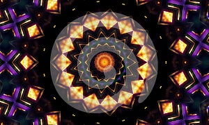 Abstract kaleidoscope background. mandala in motion, Unique mandala design. Beautiful multicolor kaleidoscope texture