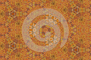 Abstract kaleidoscope pattern of brick stone wall