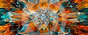Abstract kaleidoscopic crystal pattern