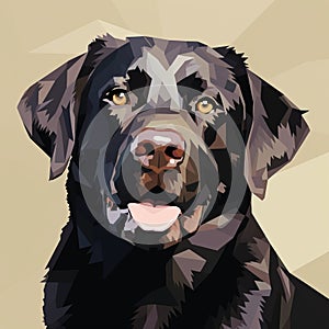 Abstract Labrador Retriever Portrait In 8bit Style photo