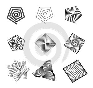 Abstract labyrinth shapes