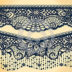 Abstract Lace Ribbon banners, Arabic stripes pattern.