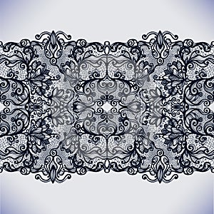 Abstract lace ribbon seamless pattern