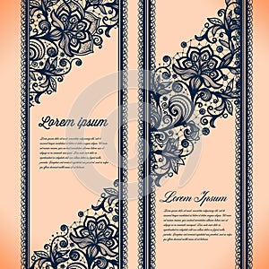 Abstract Lace Ribbon Vertical banners.