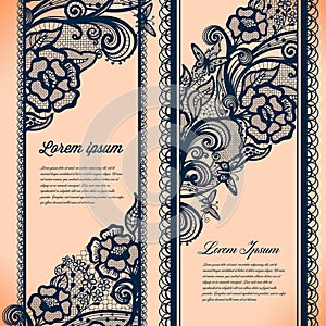 Abstract Lace Ribbon Vertical banners