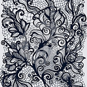 Abstract lace ribbon vertical seamless pattern.