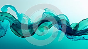 Abstract Land Art Banner With Teal Ink Swirling In Water