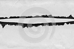 Abstract landscape, black and white minimalist art illustration.