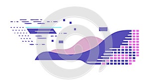Abstract Landscape Data Visualization, Digital Analytics, vector design Generative AI